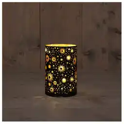 Pets Place Anna's Collection Windlicht Led - Kerstverlichting - Ø10x15 cm Zwart Goud Kosmos aanbieding
