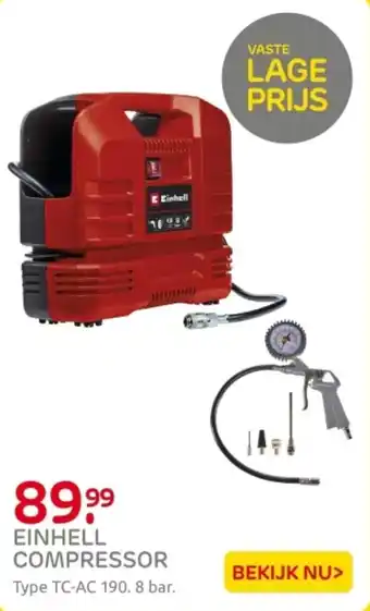 Praxis Einhell compressor aanbieding