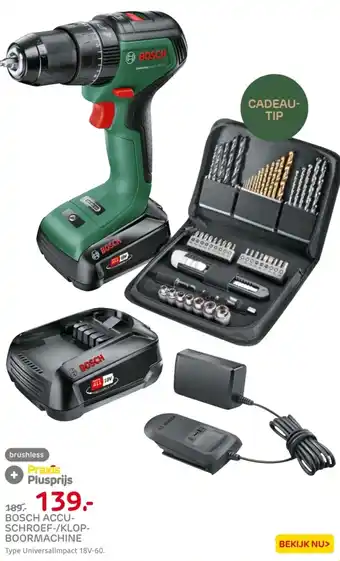 Praxis Bosch accu- schroef-/klopboormachine aanbieding