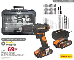 Praxis Worx accu-klopboormachine aanbieding