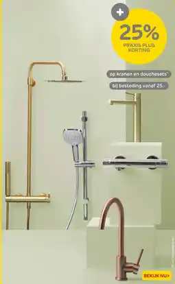 Praxis Op kranen en douchesets aanbieding