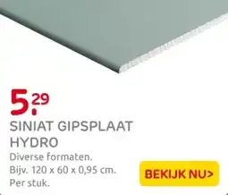 Praxis Siniat gipsplaat hydro aanbieding