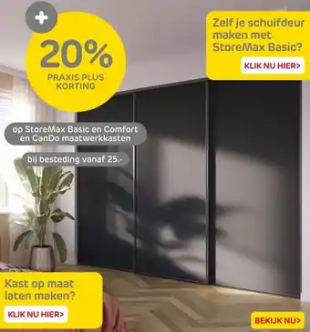 Praxis Op StoreMax Basic en Comfort en CanDo maatwerkkasten aanbieding