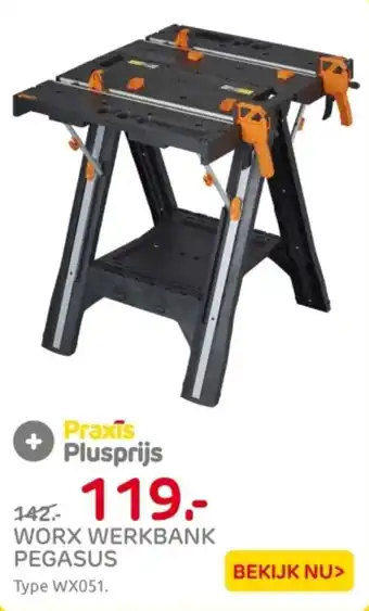 Praxis Worx werkbank pegasus aanbieding