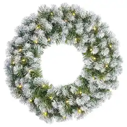 Pets Place Black Box Trees Nortan Krans Frosted - Kunstgroen - Ø60 cm Groen 30 led Tips 126 aanbieding