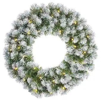 Pets Place Black Box Trees Nortan Krans Frosted - Kunstgroen - Ø60 cm Groen 30 led Tips 126 aanbieding