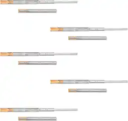 Amazon Emuca - Ladegeleiders, met kogellager, 45 x 450, volledige opening, zachte sluiting, Verzinkt, 5 st aanbieding