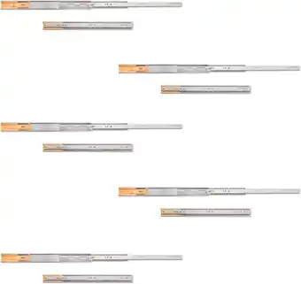 Amazon Emuca - Ladegeleiders, met kogellager, 45 x 450, volledige opening, zachte sluiting, Verzinkt, 5 st aanbieding