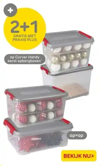 Praxis Op Curver Handy kerst opbergboxen aanbieding