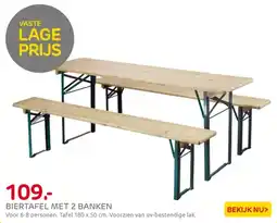 Praxis Biertafel met 2 banken aanbieding
