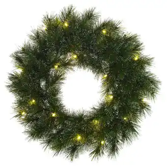 Pets Place Black Box Trees Glendon Kerstkrans Met Verlichting - Kunstgroen - Ø45 cm Groen 20 aanbieding