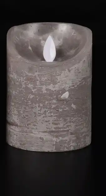 Pets Place Anna's Collection Wax Kaars Rustieke Vlam - Decoratie - 7.5x10 cm Grijs 3xaaa & Timer aanbieding