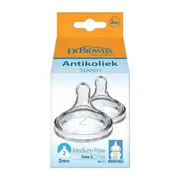 Etos Dr. Brown’s Flesspeen 3+ Maanden Fase 2 Brede Halsfles 2 stuks aanbieding