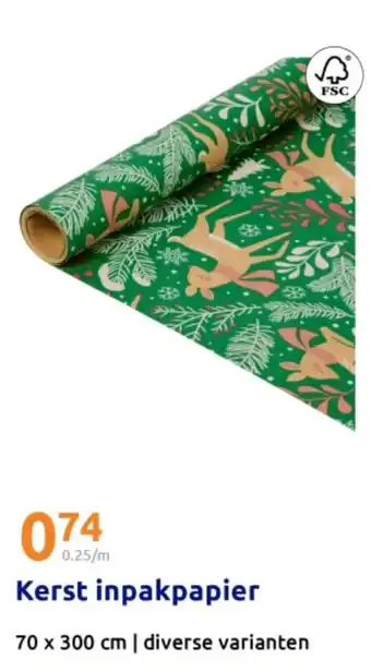 Action Kerst inpakpapier aanbieding
