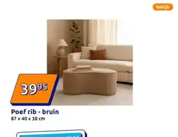 Action Poef rib-bruin aanbieding
