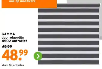 GAMMA GAMMA duo rolgordijn 4502 antraciet aanbieding