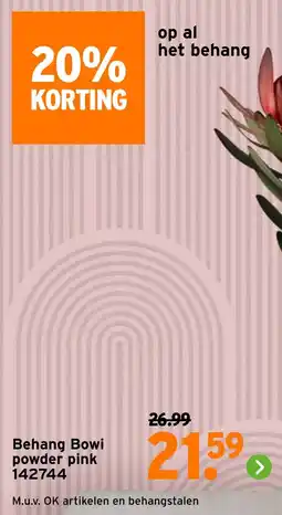 GAMMA Behang Bowi powder pink aanbieding