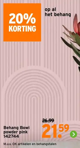 GAMMA Behang Bowi powder pink aanbieding