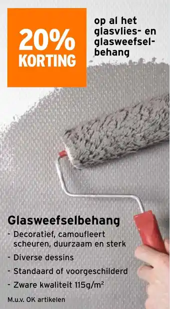GAMMA Glasweefselbehang aanbieding
