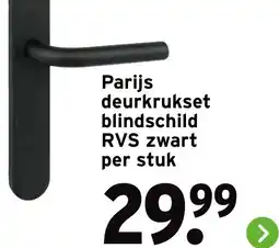 GAMMA Parijs deurkrukset blindschild RVS zwart aanbieding