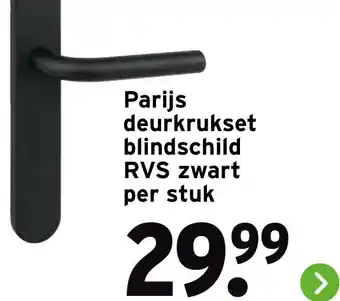 GAMMA Parijs deurkrukset blindschild RVS zwart aanbieding