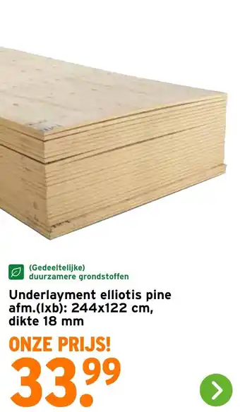GAMMA Underlayment elliotis pine aanbieding