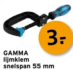 GAMMA GAMMA lijmklem snelspan 55 mm aanbieding