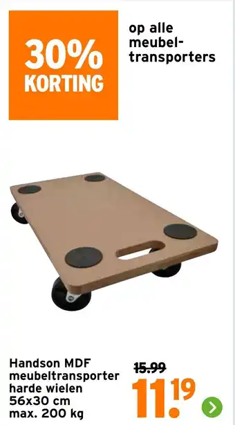 GAMMA Handson MDF meubeltransporter harde wielen aanbieding