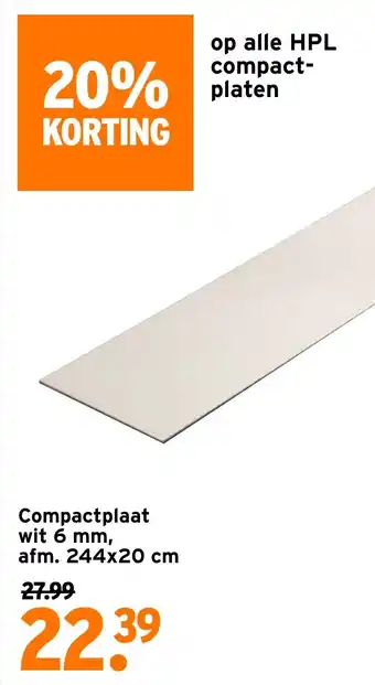GAMMA Compactplaat wit aanbieding