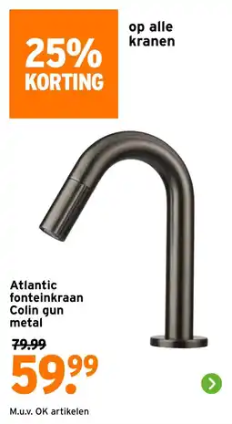 GAMMA Atlantic fonteinkraan Colin gun metal aanbieding