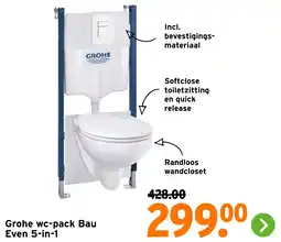 GAMMA Grohe wc-pack Bau Even 5-in-1 aanbieding