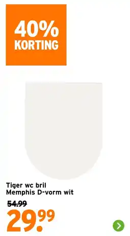 GAMMA Tiger wc bril Memphis D-vorm wit aanbieding