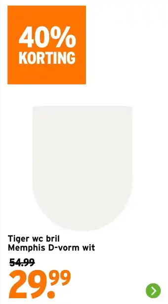 GAMMA Tiger wc bril Memphis D-vorm wit aanbieding