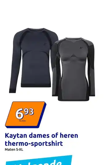 Action Kaytan dames of heren thermo-sportshirt aanbieding