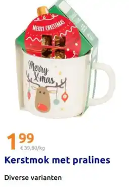 Action Kerstmok met pralines aanbieding