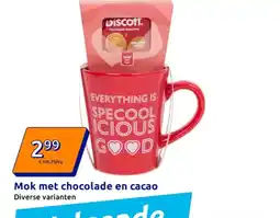 Action Mok met chocolade en cacao aanbieding