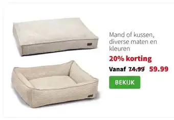 Intratuin Mand of kussen, diverse maten en kleuren aanbieding