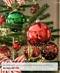 Intratuin Kerstbal Hope. Glanzend kunststof, aanbieding