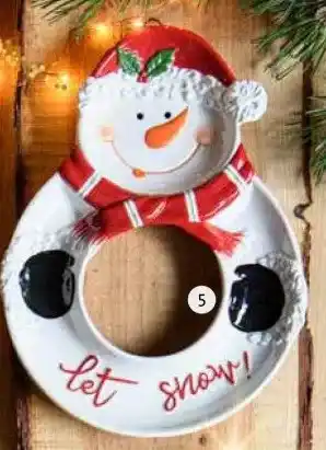 Intratuin Snackschaal sneeuwpop. Aardewerk, aanbieding