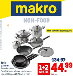 Makro Tefal pannen aanbieding