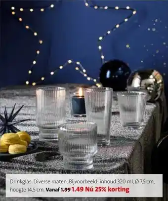 Intratuin Drinkglas. Diverse maten. aanbieding
