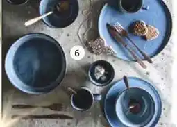 Intratuin Ona servies Duna. Aardewerk, blauw, diverse onderdelen aanbieding