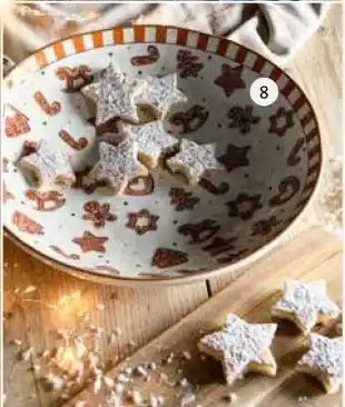 Intratuin Schaal Ginger- bread. Keramiek, wit met bruin aanbieding