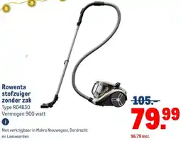 Makro Rowenta stofzuiger zonder zak aanbieding