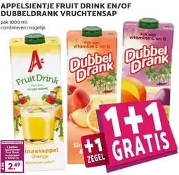 Coop APPELSIENTJE FRUIT DRINK EN/OF DUBBELDRANK VRUCHTENSAP aanbieding