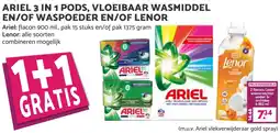 Coop ARIEL 3 IN 1 PODS, VLOEIBAAR WASMIDDEL EN/OF WASPOEDER EN/OF LENOR aanbieding