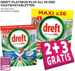 Coop DREFT PLATINUM PLUS ALL IN ONE VAATWASTABLETTEN aanbieding