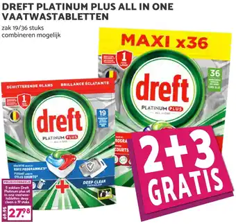 Coop DREFT PLATINUM PLUS ALL IN ONE VAATWASTABLETTEN aanbieding