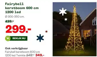 Welkoop Fairybell kerstboom 600 cm 1200 led aanbieding