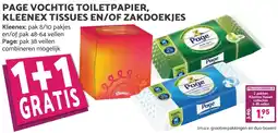 Coop PAGE VOCHTIG TOILETPAPIER, KLEENEX TISSUES EN/OF ZAKDOEKJES aanbieding